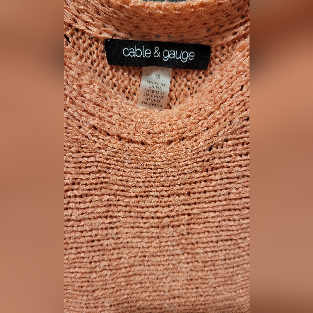 Cable & Gauge Coral Knit Button-Detail Sweater - Picture 4 of 4